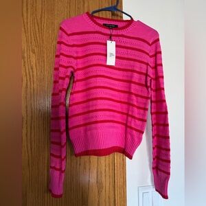 Fuchsia and Red Striped Sweater